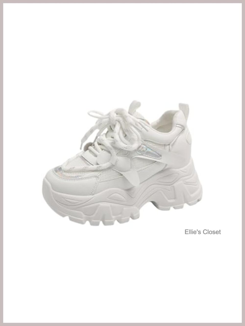 Chunky Platform Sneakers for Women Height Incre Dad Shoes Casual Lace-up